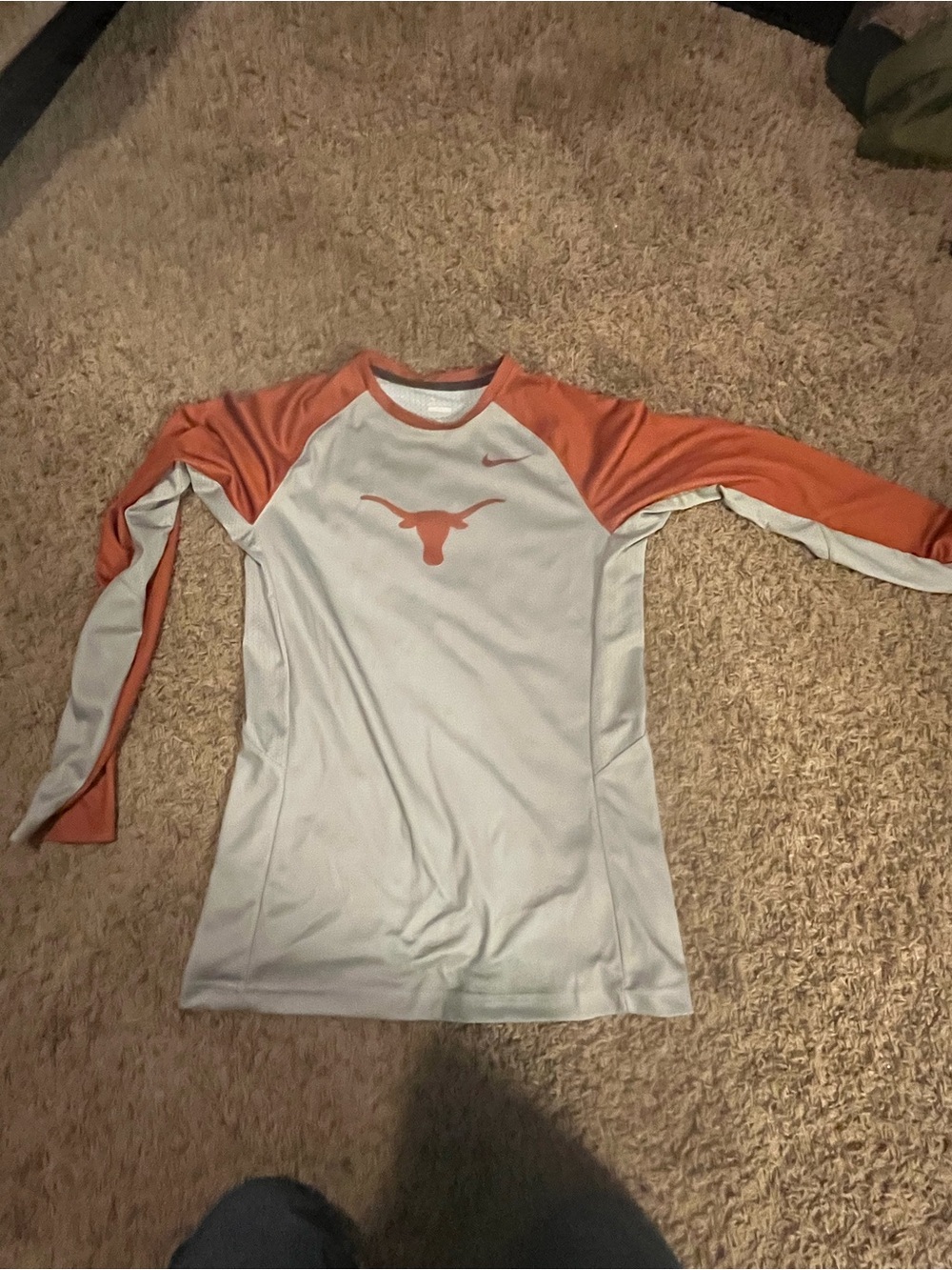 Nike Kids Long-Sleeve Raglan Tee - White & Orange